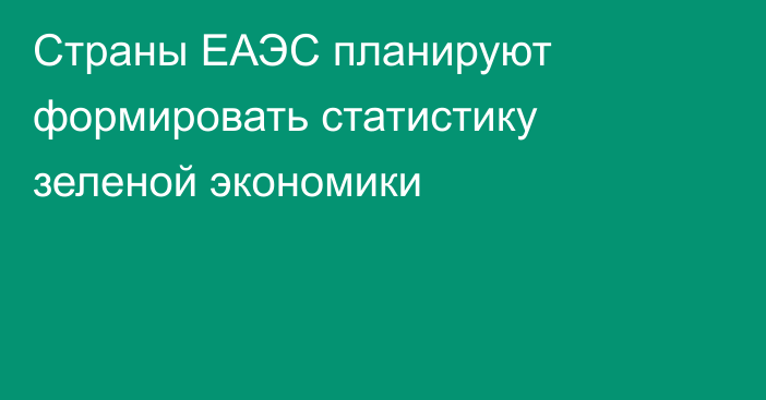 Страны ЕАЭС планируют формировать статистику зеленой экономики