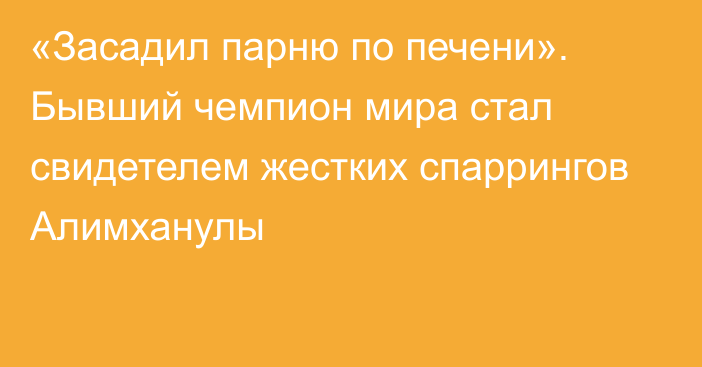 «Засадил парню по печени». Бывший чемпион мира стал свидетелем жестких спаррингов Алимханулы