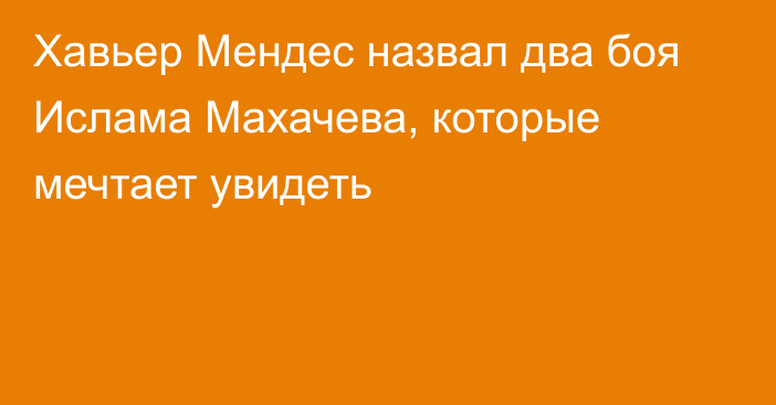 Хавьер Мендес назвал два боя Ислама Махачева, которые мечтает увидеть