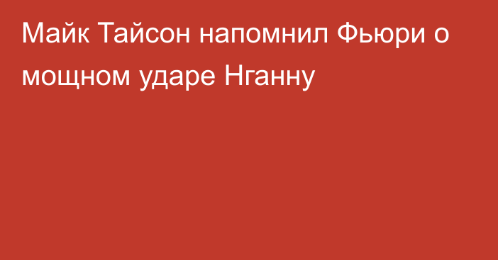 Майк Тайсон напомнил Фьюри о мощном ударе Нганну