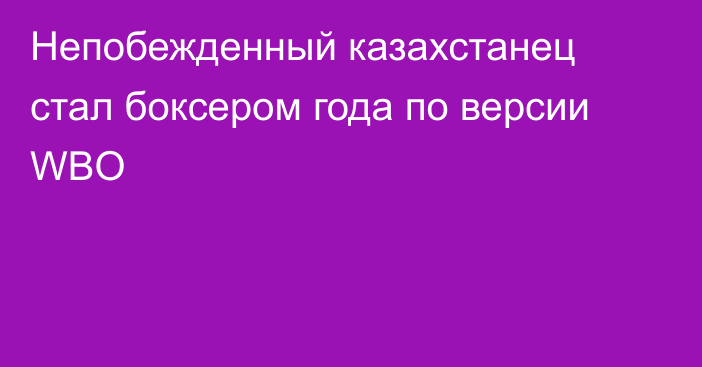 Непобежденный казахстанец стал боксером года по версии WBO