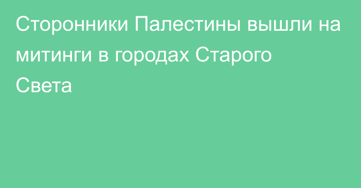 Сторонники Палестины вышли на митинги в городах Старого Света