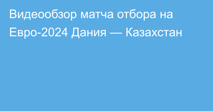 Видеообзор матча отбора на Евро-2024 Дания — Казахстан