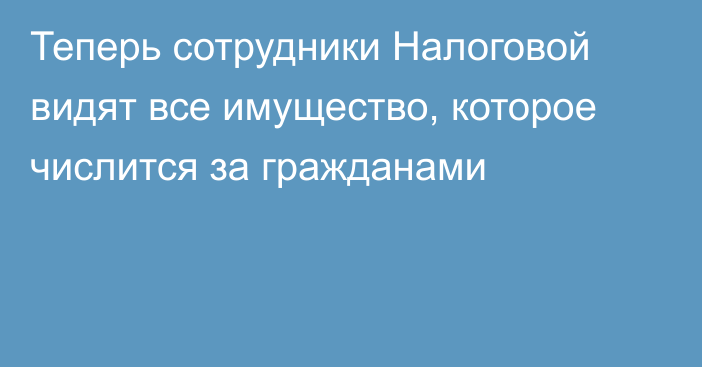 Теперь сотрудники Налоговой видят все имущество, которое числится за гражданами