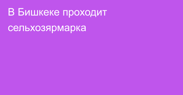 В Бишкеке проходит сельхозярмарка