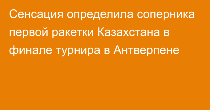 Сенсация определила соперника первой ракетки Казахстана в финале турнира в Антверпене