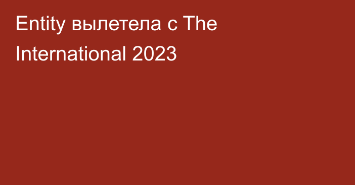 Entity вылетела с The International 2023