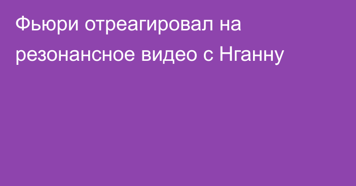 Фьюри отреагировал на резонансное видео с Нганну