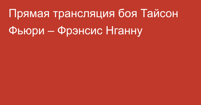 Прямая трансляция боя Тайсон Фьюри – Фрэнсис Нганну