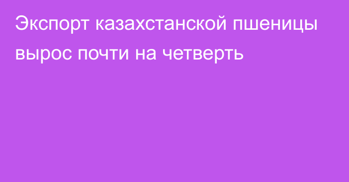 Экспорт казахстанской пшеницы вырос почти на четверть