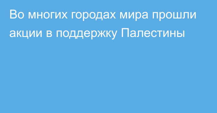 Во многих городах мира прошли акции в поддержку Палестины