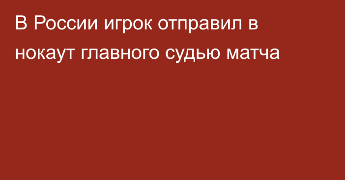 В России игрок отправил в нокаут главного судью матча