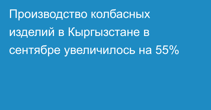 Производство колбасных изделий в Кыргызстане в сентябре увеличилось на 55%