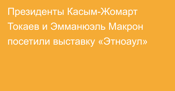 Президенты Касым-Жомарт Токаев и Эмманюэль Макрон посетили выставку «Этноаул»