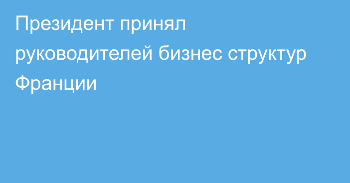 Президент принял руководителей бизнес структур Франции