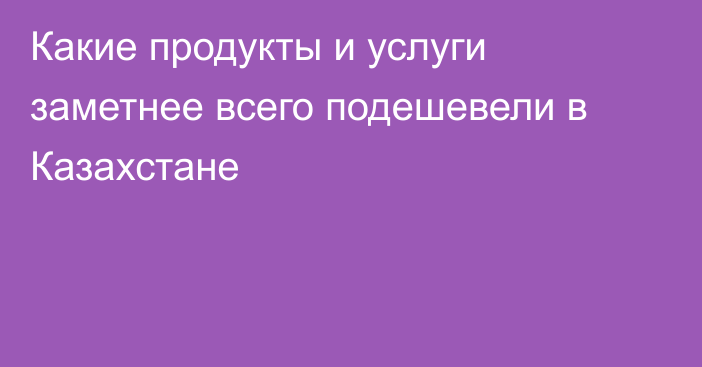 Какие продукты и услуги заметнее всего подешевели в Казахстане