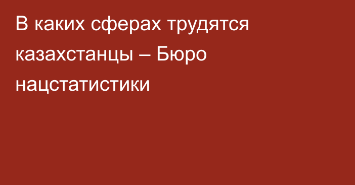 В каких сферах трудятся казахстанцы – Бюро нацстатистики