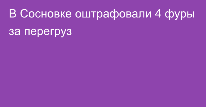 В Сосновке оштрафовали 4 фуры за перегруз