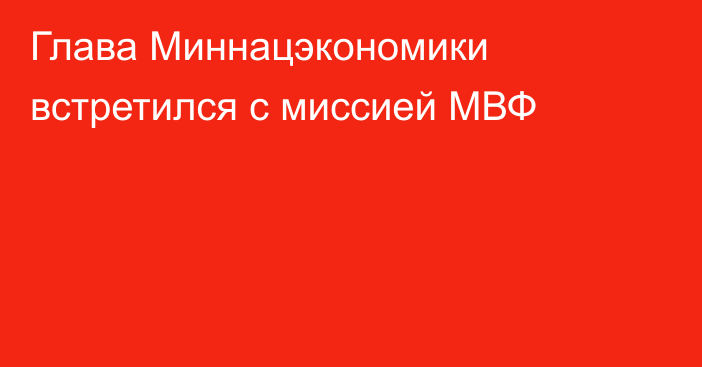 Глава Миннацэкономики встретился с миссией МВФ