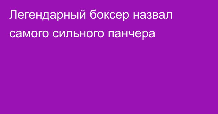 Легендарный боксер назвал самого сильного панчера