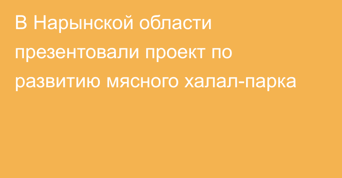 В Нарынской области презентовали проект по развитию мясного халал-парка