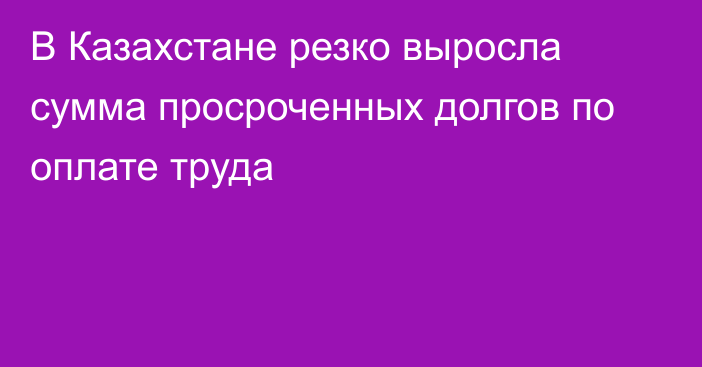 В Казахстане резко выросла сумма просроченных долгов по оплате труда