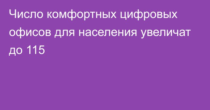 Число комфортных цифровых офисов для населения увеличат до 115