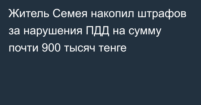 Житель Семея накопил штрафов за нарушения ПДД на сумму почти 900 тысяч тенге