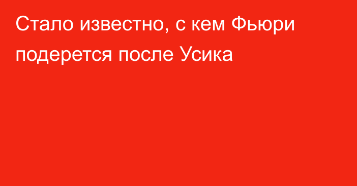 Стало известно, с кем Фьюри подерется после Усика