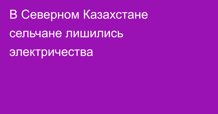 В Северном Казахстане сельчане лишились электричества