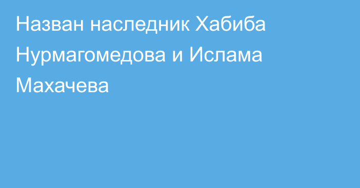 Назван наследник Хабиба Нурмагомедова и Ислама Махачева