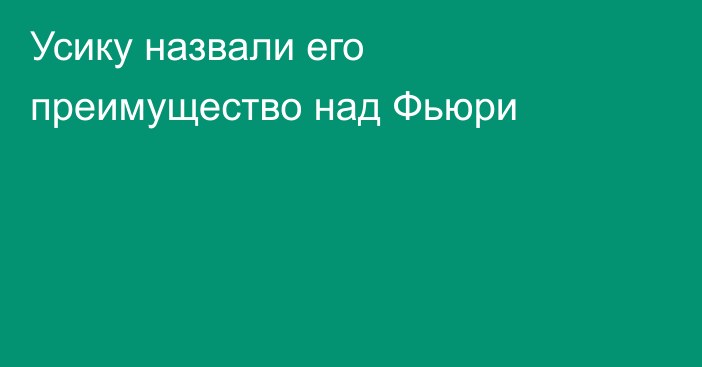 Усику назвали его преимущество над Фьюри