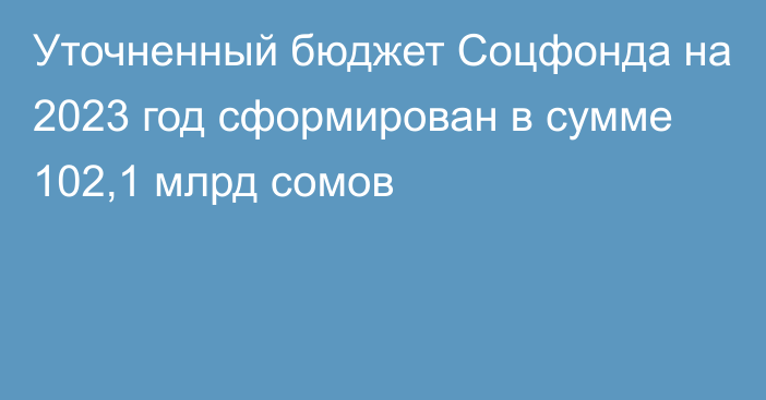 Уточненный бюджет Соцфонда на 2023 год сформирован в сумме 102,1 млрд сомов