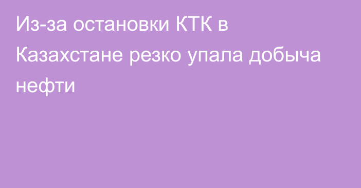 Из-за остановки КТК в Казахстане резко упала добыча нефти