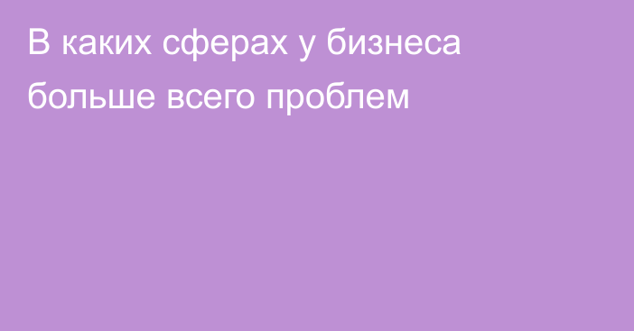 В каких сферах у бизнеса больше всего проблем