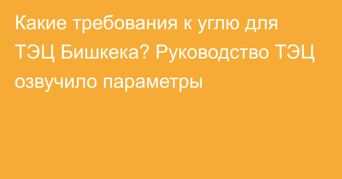 Какие требования к углю для ТЭЦ Бишкека? Руководство ТЭЦ озвучило параметры