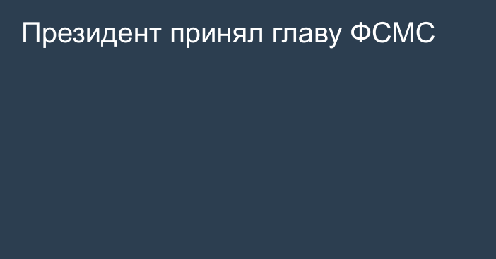 Президент принял главу ФСМС