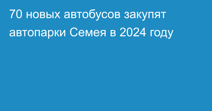 70 новых автобусов закупят автопарки Семея в 2024 году