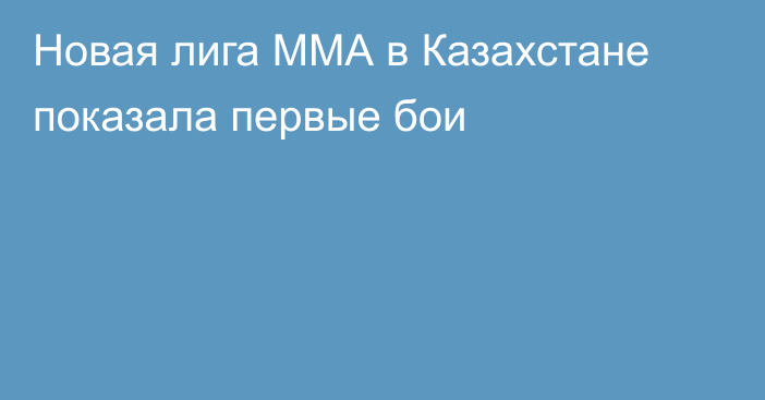 Новая лига ММА в Казахстане показала первые бои