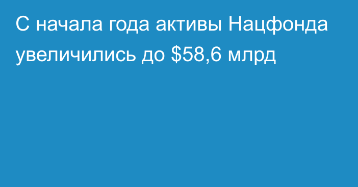 С начала года активы Нацфонда увеличились до $58,6 млрд