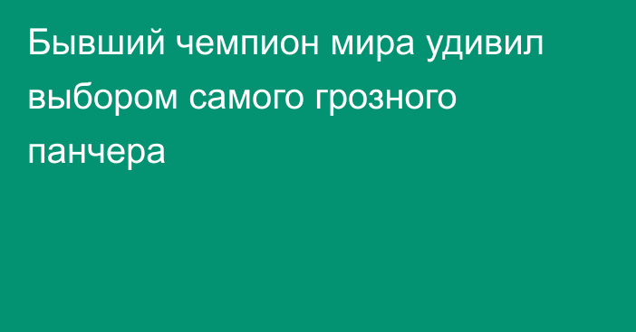 Бывший чемпион мира удивил выбором самого грозного панчера