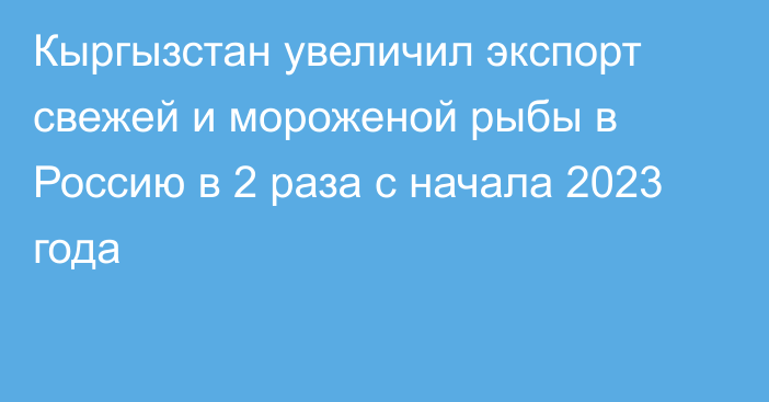 Кыргызстан увеличил экспорт свежей и мороженой рыбы в Россию в 2 раза с начала 2023 года