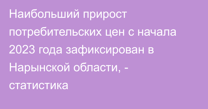 Наибольший прирост потребительских цен с начала 2023 года зафиксирован в Нарынской области, - статистика