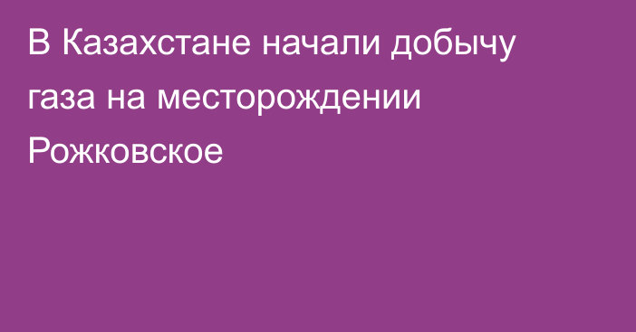 В Казахстане начали добычу газа на месторождении Рожковское