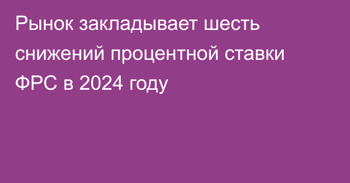 Рынок закладывает шесть снижений процентной ставки ФРС в 2024 году