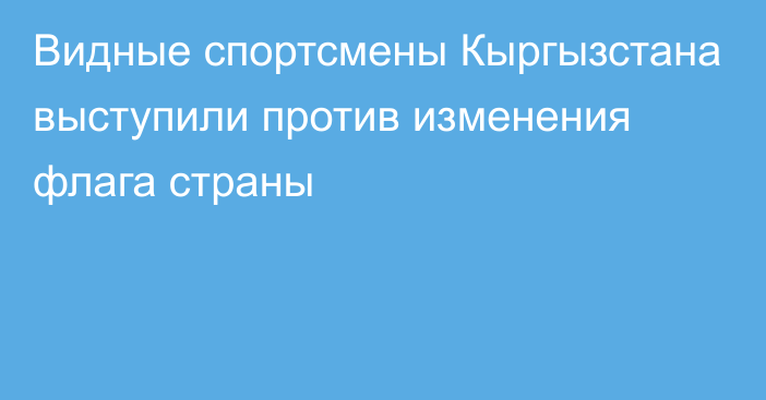 Видные спортсмены Кыргызстана выступили против изменения флага страны