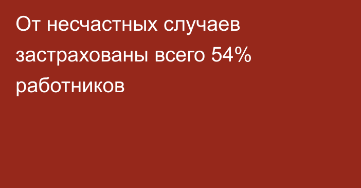 От несчастных случаев застрахованы всего 54% работников