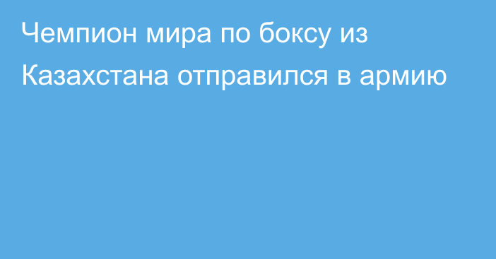 Чемпион мира по боксу из Казахстана отправился в армию