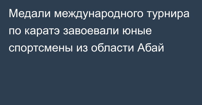 Медали международного турнира по каратэ завоевали юные спортсмены из области Абай