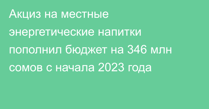 Акциз на местные энергетические напитки пополнил бюджет на 346 млн сомов с начала 2023 года